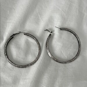 Elegant Silver Hoop Earrings extra large